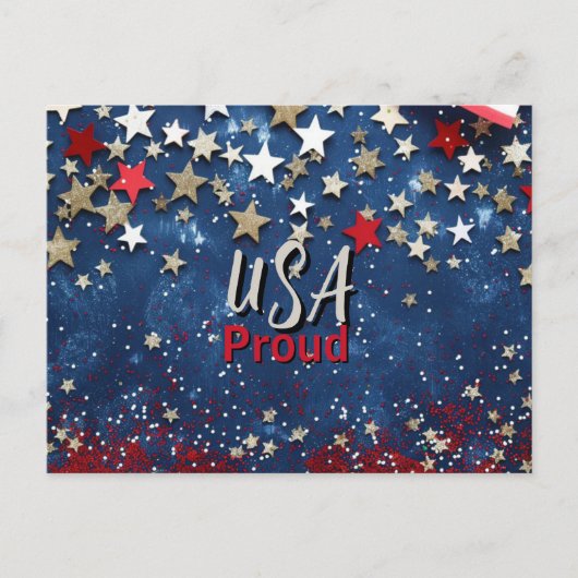Star Spangled USA Proud Postkarte (Vorderseite)