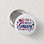 Star Spankled and Sassy American Flag Herz Button (Vorne & Hinten)
