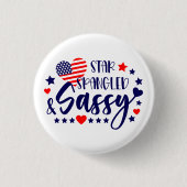 Star Spankled and Sassy American Flag Herz Button (Vorderseite)