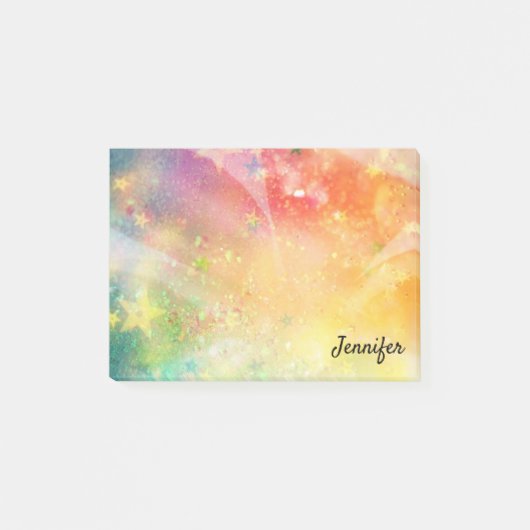 Star Sparkle Glitzer DIY Personalisierter Name Post-it Klebezettel (Vorderseite)