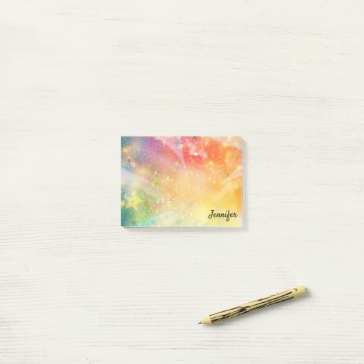 Star Sparkle Glitzer DIY Personalisierter Name Post-it Klebezettel (Auf Schreibtisch)