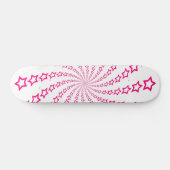 Star Spiral: Rosa Sterne: Skateboard (Horizontal)