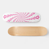Star Spiral: Rosa Sterne: Skateboard (Horizontal)