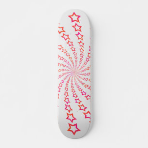 Star Spiral: Rosa und orangefarbene Sterne: Skateb Skateboard