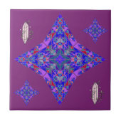 Star Spiritual Mandala Lila Pink Crystals Mozaic Fliese (Vorderseite)