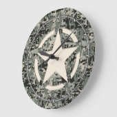 Star Stencil auf digitaler Seite Große Wanduhr (Winkel)