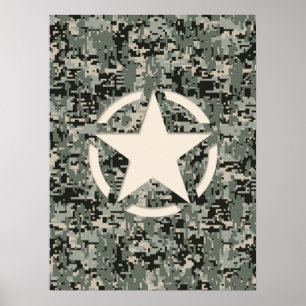 Star Stencil auf digitaler Seite Poster