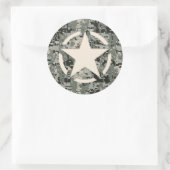 Star Stencil auf digitaler Seite Runder Aufkleber (Tasche)