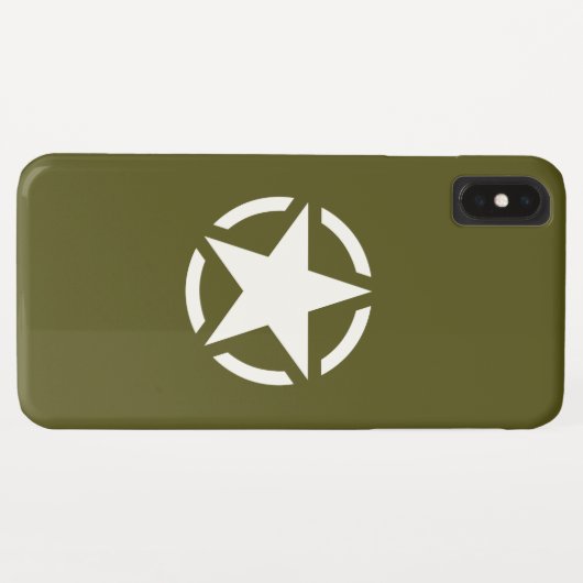Star Stencil Classic auf Khaki Green Case-Mate iPhone Hülle (Rückseite (Horizontal))