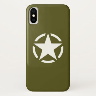 Star Stencil Classic auf Khaki Green iPhone X Hülle