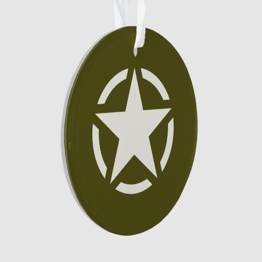 Star Stencil Classic auf Khaki Green Ornament (Vorderseite)