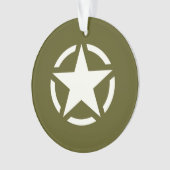 Star Stencil Classic auf Khaki Green Ornament (Vorderseite)
