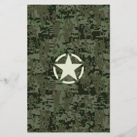 Star Stencil Digital Woodland Briefpapier (Vorderseite)