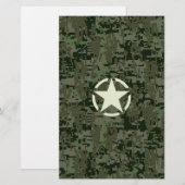 Star Stencil Digital Woodland Briefpapier (Vorne/Hinten)