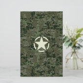 Star Stencil Digital Woodland Briefpapier (Stehend Vorderseite)