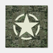 Star Stencil Digital Woodland Magnet (Vorne)