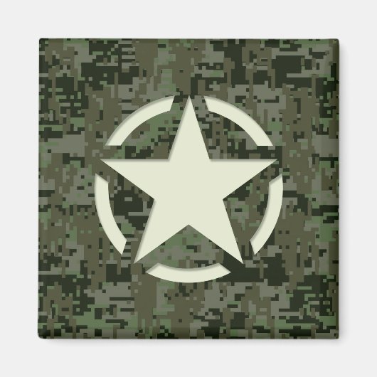 Star Stencil Digital Woodland Magnet (Vorne)