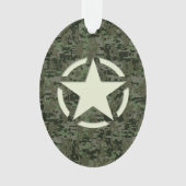 Star Stencil Digital Woodland Ornament (Vorderseite)