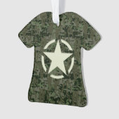 Star Stencil Digital Woodland Ornament (Vorderseite)