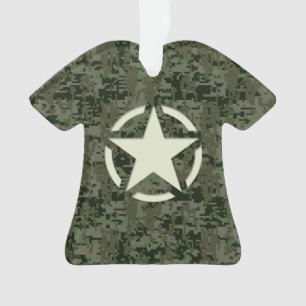 Star Stencil Digital Woodland Ornament