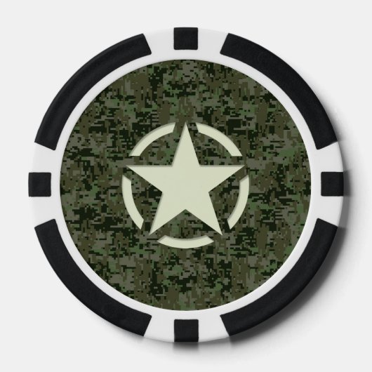 Star Stencil Digital Woodland Pokerchips (Vorderseite)