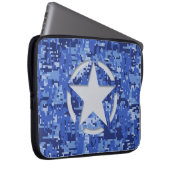 Star Stencil Graphic Decal Navy Blue Camouflage Laptopschutzhülle (Vorne Rechts)