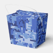 Star Stencil Retro Navy Blue Camouflage Geschenkschachtel (Rückseite)