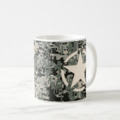 Star Stencil Style Khaki Digital Tarnlage Kaffeetasse (VorderseiteRechts)