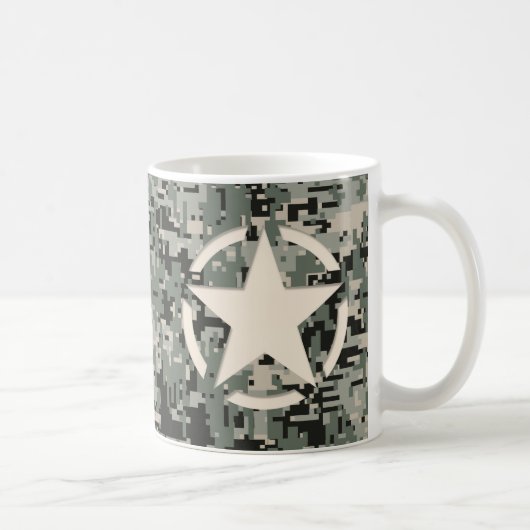 Star Stencil Style Khaki Digital Tarnlage Kaffeetasse (Rechts)