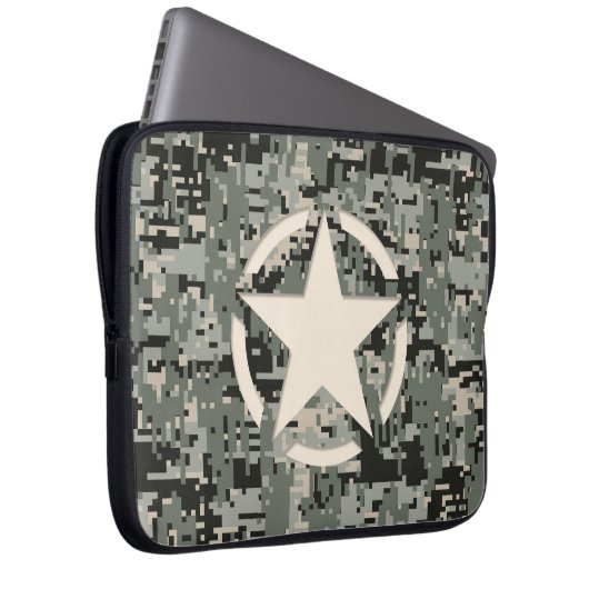 Star Stencil Style Khaki Digital Tarnlage Laptopschutzhülle (Vorne Rechts)