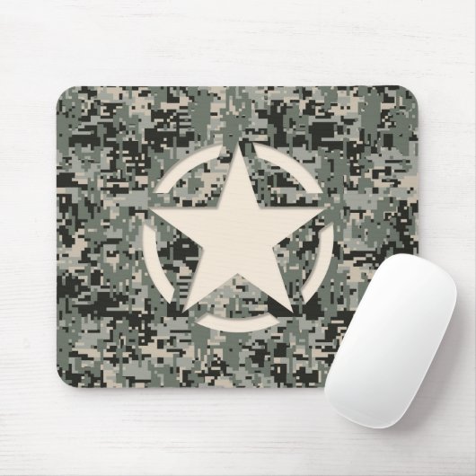 Star Stencil Style Khaki Digital Tarnlage Mousepad (Mit Mouse)
