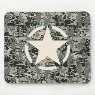 Star Stencil Style Khaki Digital Tarnlage Mousepad