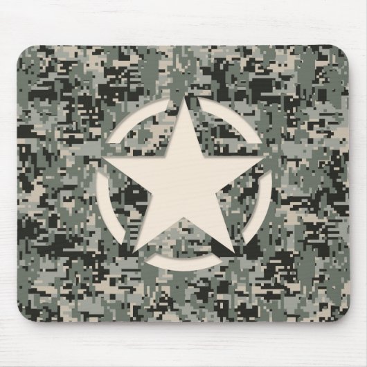 Star Stencil Style Khaki Digital Tarnlage Mousepad (Vorne)