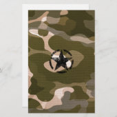 Star Stencil Vintag auf Camouflage Briefpapier (Vorne/Hinten)