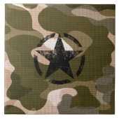 Star Stencil Vintag auf Camouflage Fliese (Vorderseite)
