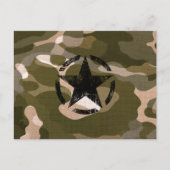 Star Stencil Vintag auf Camouflage Postkarte (Vorderseite)