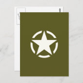 Star Stencil Vintag auf Khaki Green Postkarte (Vorne/Hinten)