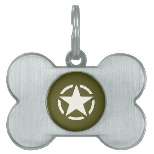 Star Stencil Vintag auf Khaki Green Tiermarke