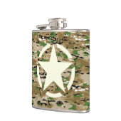 Star Stencil Vintag Burlap Camouflage Style Flachmann (Links)