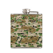 Star Stencil Vintag Burlap Camouflage Style Flachmann (Rückseite)