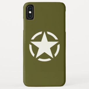 Star Stencil Vintag Decal auf Khaki Green Case-Mate iPhone Hülle