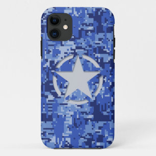 Star Stencil Vintag Decal Navy Blue Digital Camouf Case-Mate iPhone Hülle