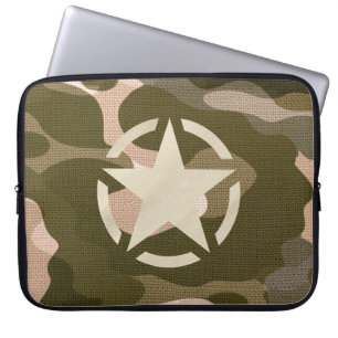 Star Stencil Vintag Decon Camouflage Style Laptopschutzhülle