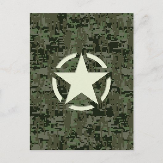 Star Stencil Vintag Symbol Digital Camouflage Postkarte (Vorderseite)