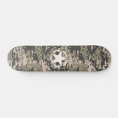 Star Stencil Vintag Tag Digital Khaki Style Skateboard (Horizontal)