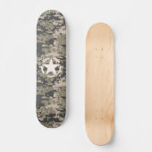 Star Stencil Vintag Tag Digital Khaki Style Skateboard (Vorderseite)