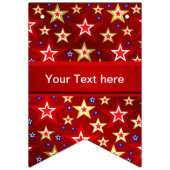 Star, Sterne, Fantasie, glänzend, rot, Weihnachten Wimpelkette (Erste Fahne)