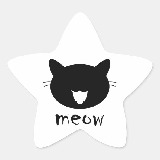 Star Stickers Cat miauen (Vorderseite)