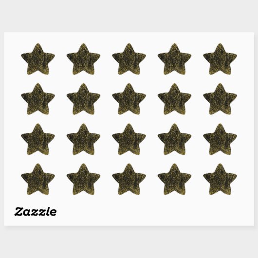 Star Stickers Gold Glitter (Blatt)