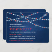 Star String Lights 4. Juli Einladungen (Vorne/Hinten)